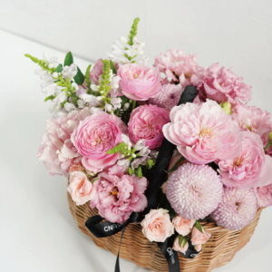 【CNFlower 西恩】花滿秋宴粉 編織提籃花禮